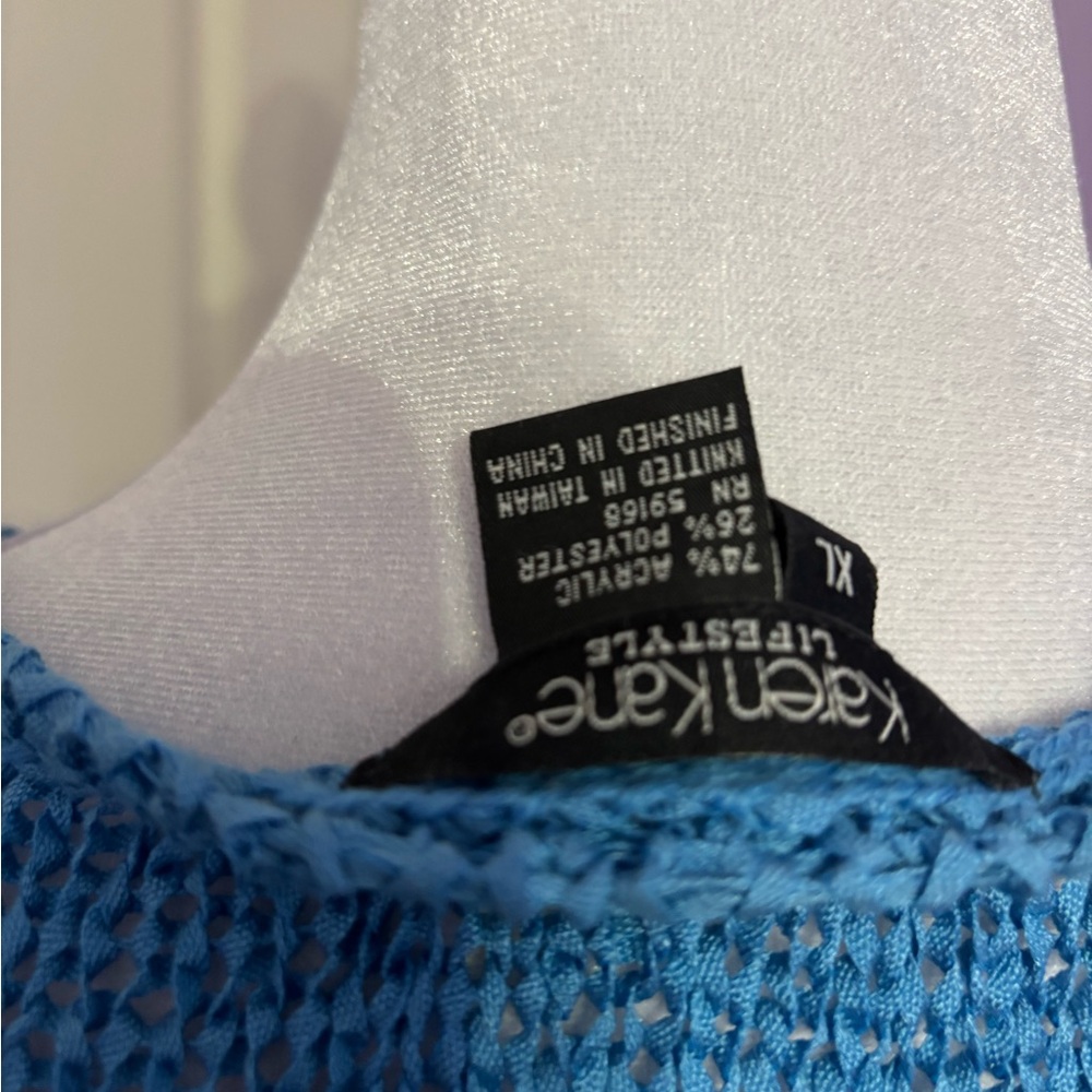 Karen Kane Blue Woven Sleeveless Blouse - Picture 5 of 5